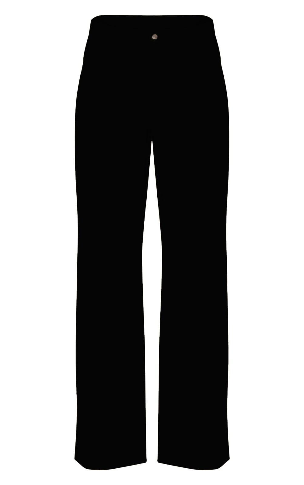 Black Twill Popper Detail Wide Leg Pants Product Image