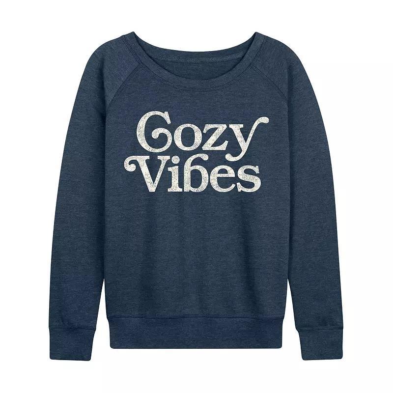 Plus Size Cozy Vibes French Terry Long Sleeve Tee, Women's, Size: 4XL, Grey Maroon Product Image