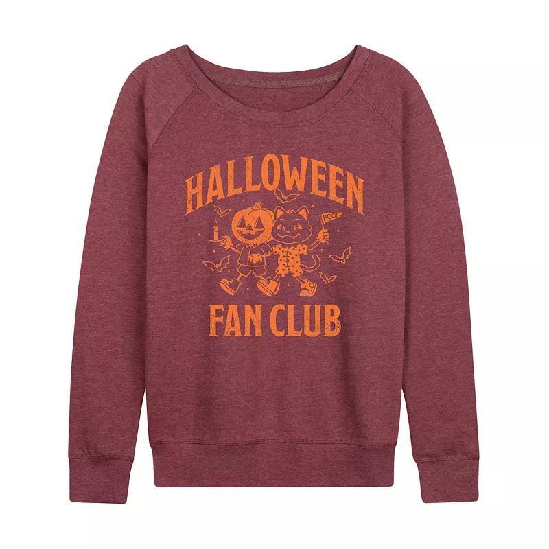 Womens Halloween Fan Club French Terry Long Sleeve Tee Grey Blue Product Image