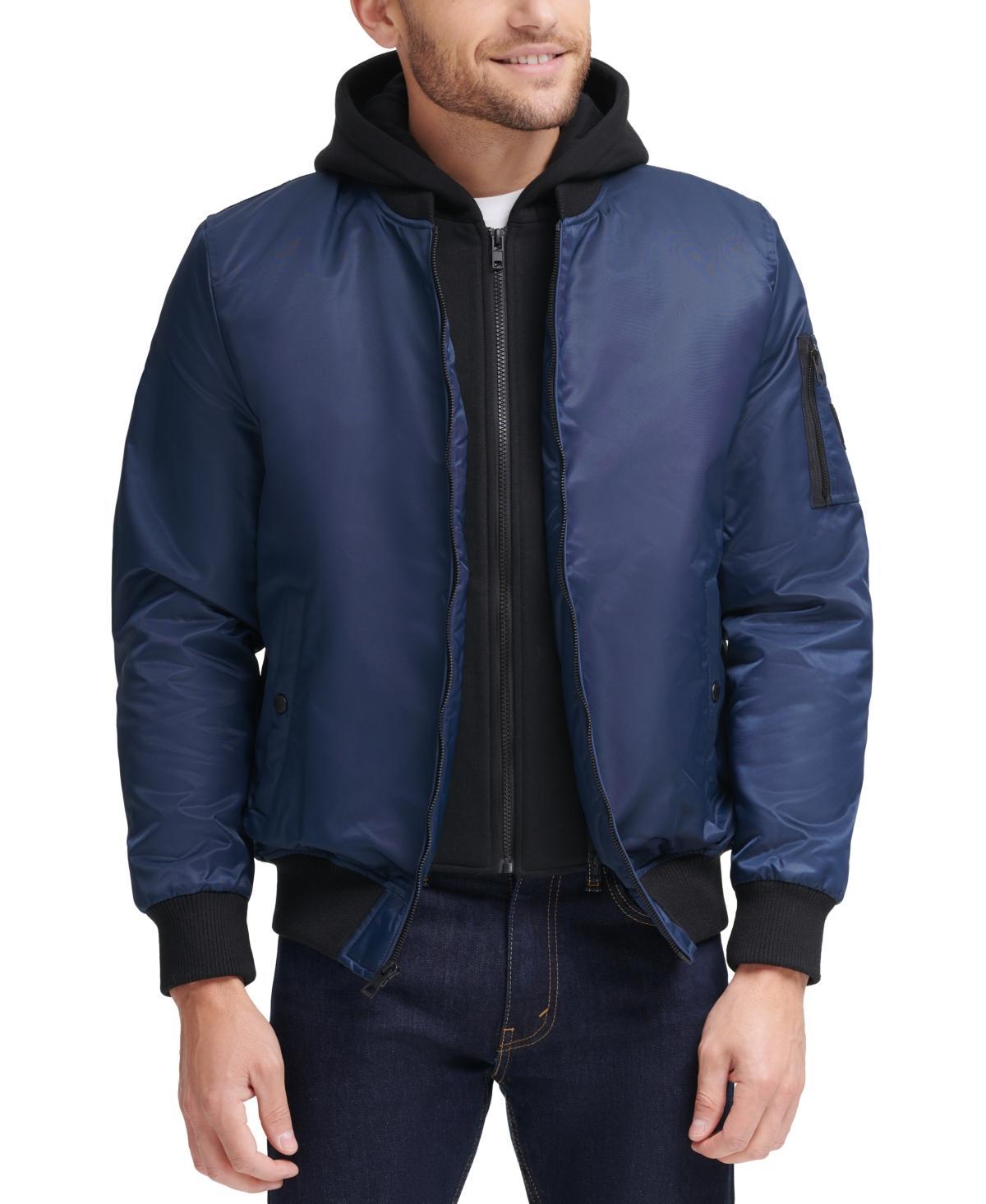 Guess Mens Bomber Jacket with Removable Hooded Inset Product Image