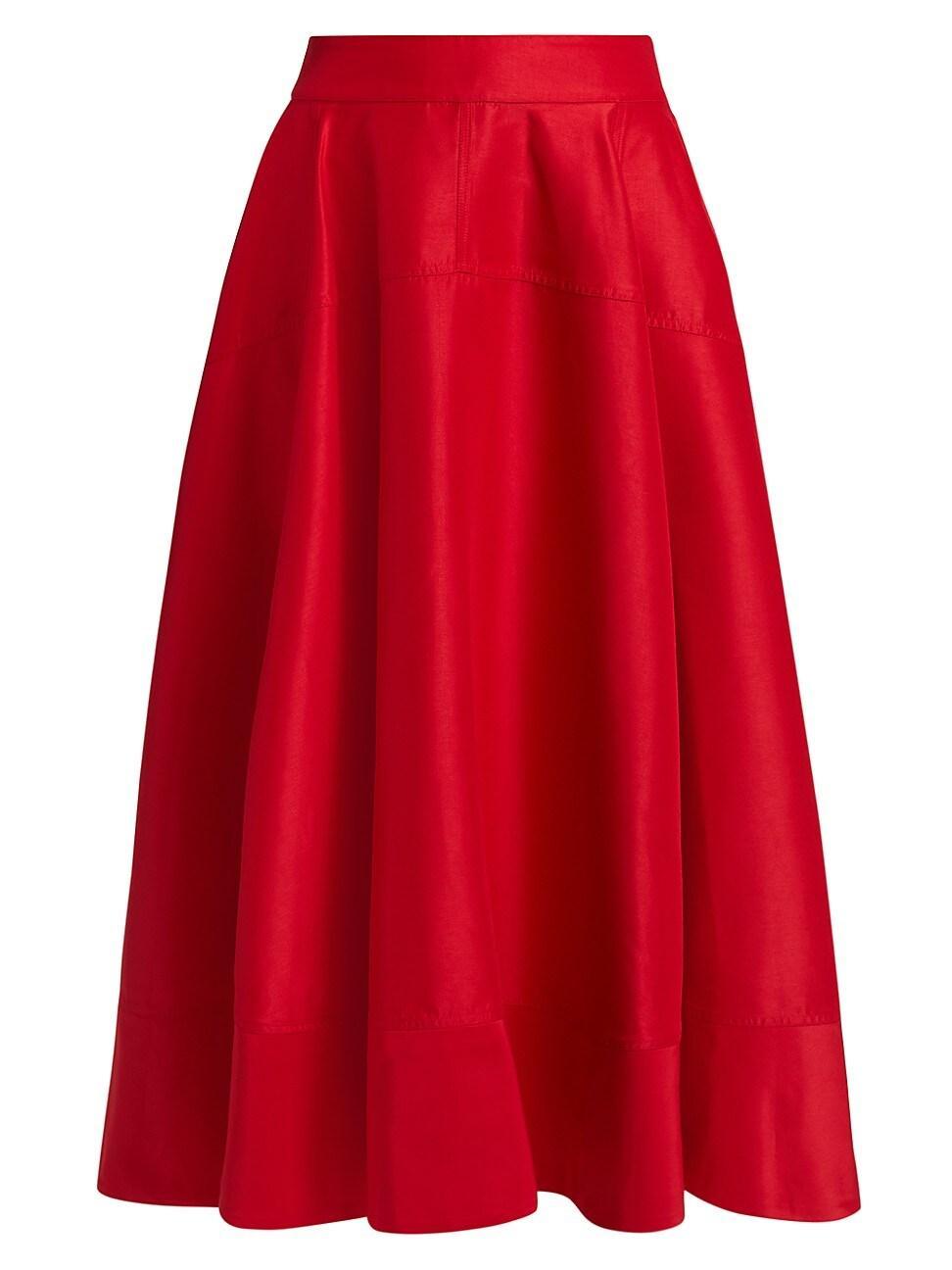 Womens Avani Poplin Midi-Skirt Product Image