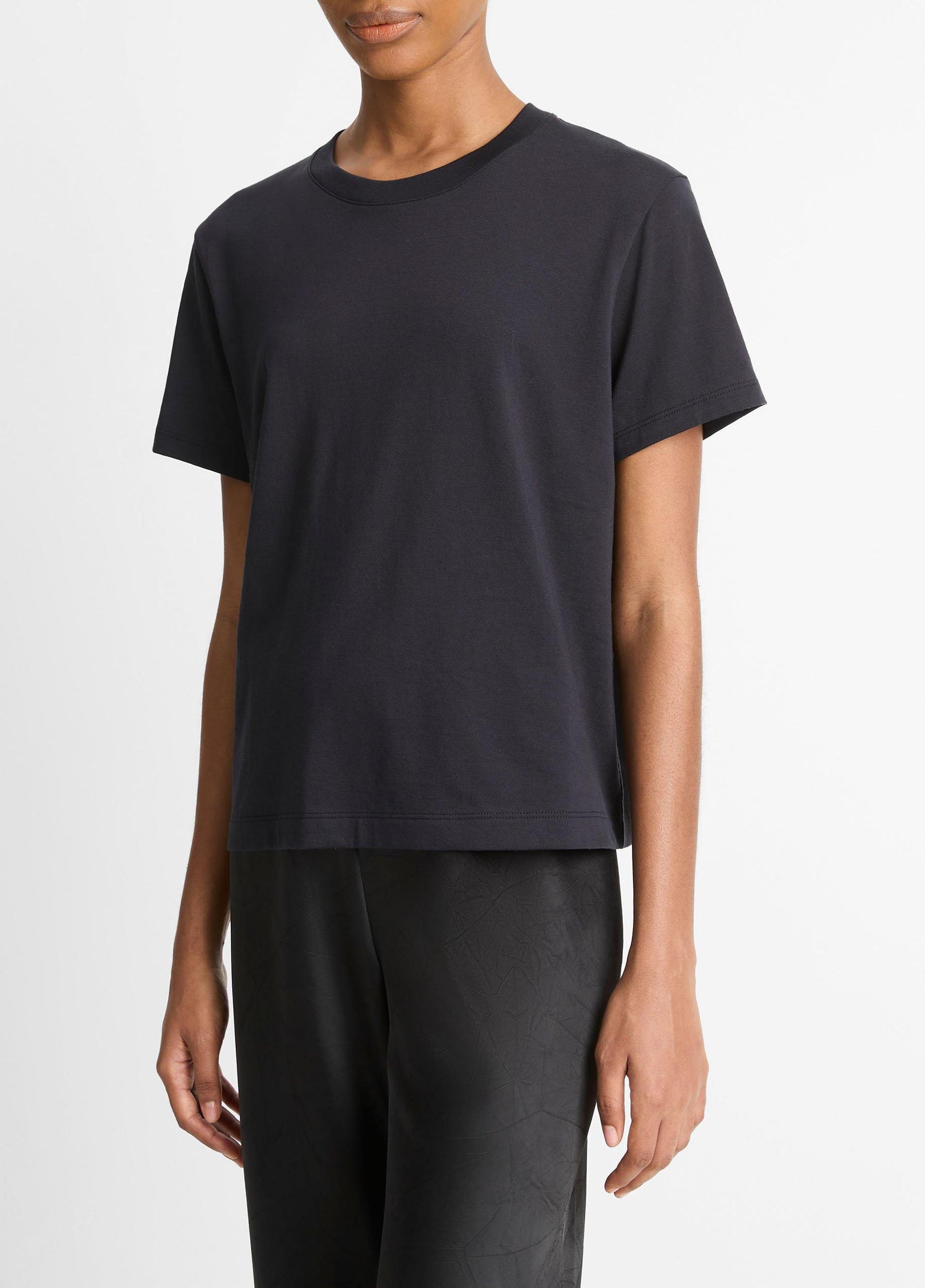 Womens Pima Cotton Crew Neck T-Shirt, Coastal Blue, Size XXS Vince Product Image