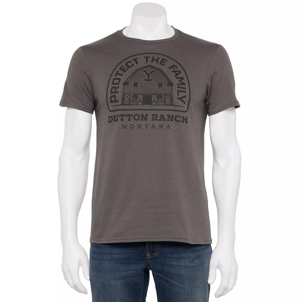 Men's Yellowstone Protect The Family Tee, Size: Medium, Grey Product Image