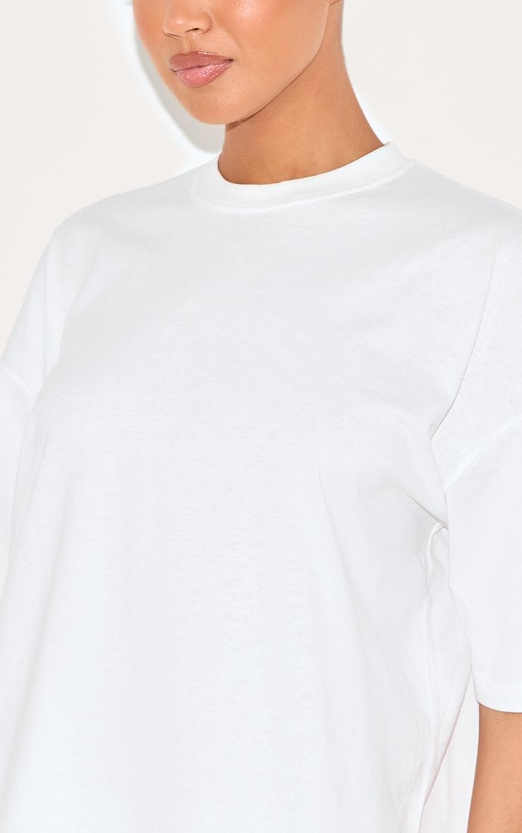 White Cotton Oversized Boxy T-Shirt Product Image