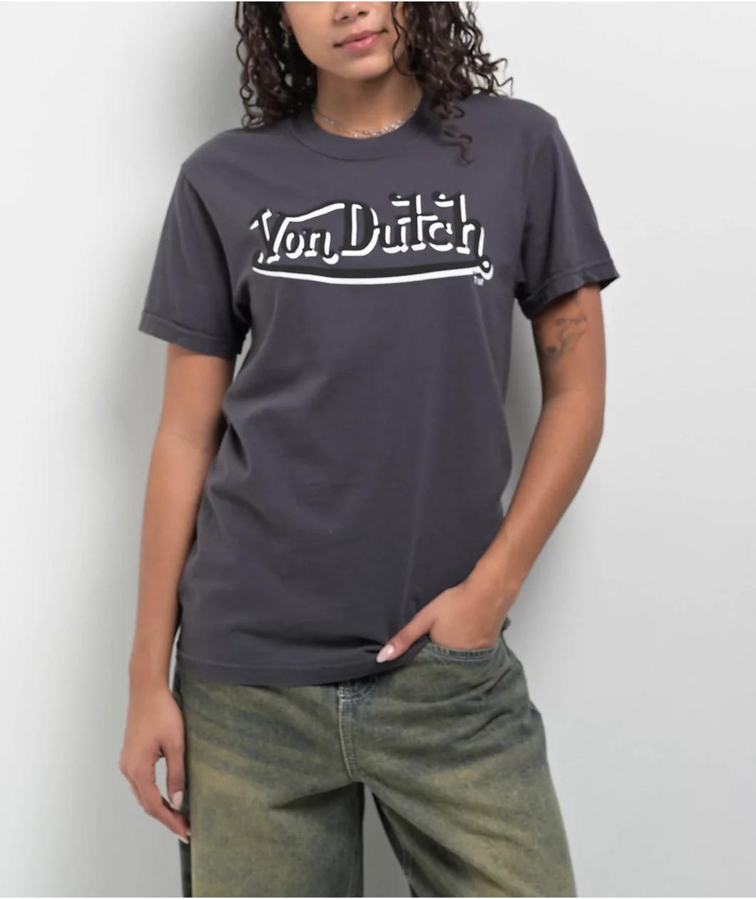 Von Dutch Wings Grey T-Shirt Product Image