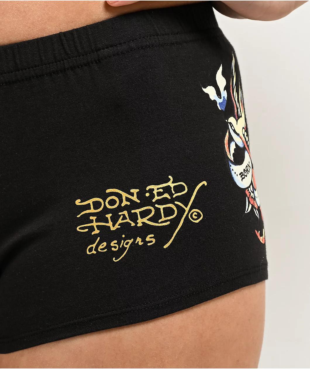 Ed Hardy Swallow Biker Black Lounge Short Product Image