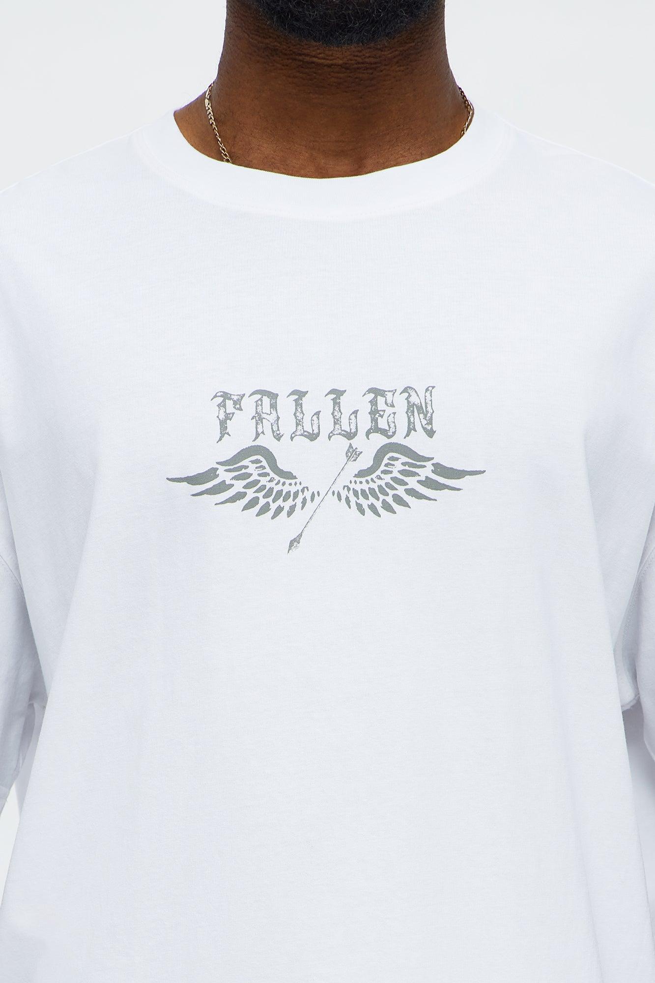 Fallen Angel Oversized Short Sleeve Tee - White Product Image