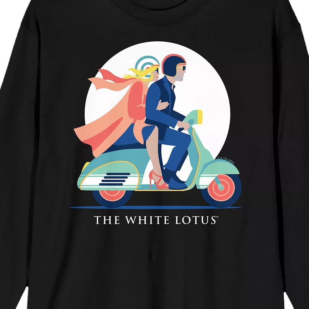 Men's White Lotus Couple Riding Graphic Tee, Size: Large, Black Product Image