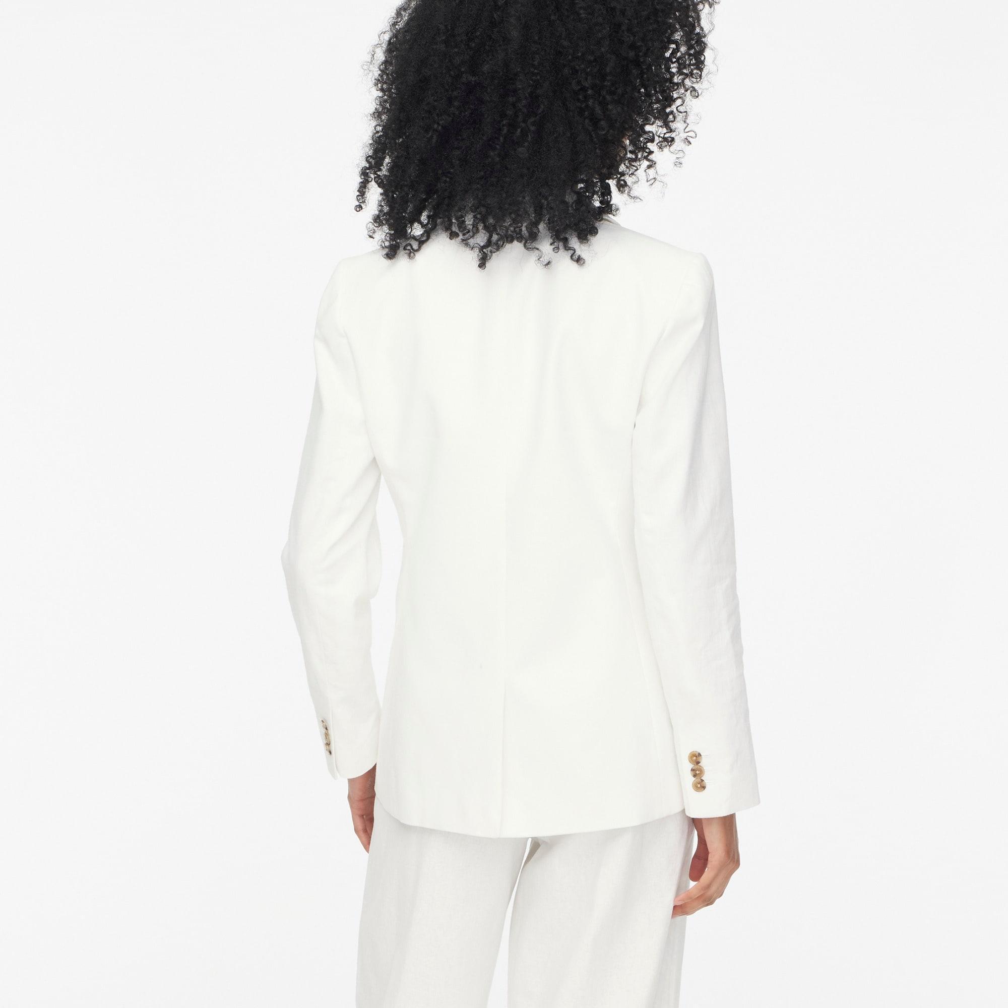 Linen-blend one-button blazer Product Image