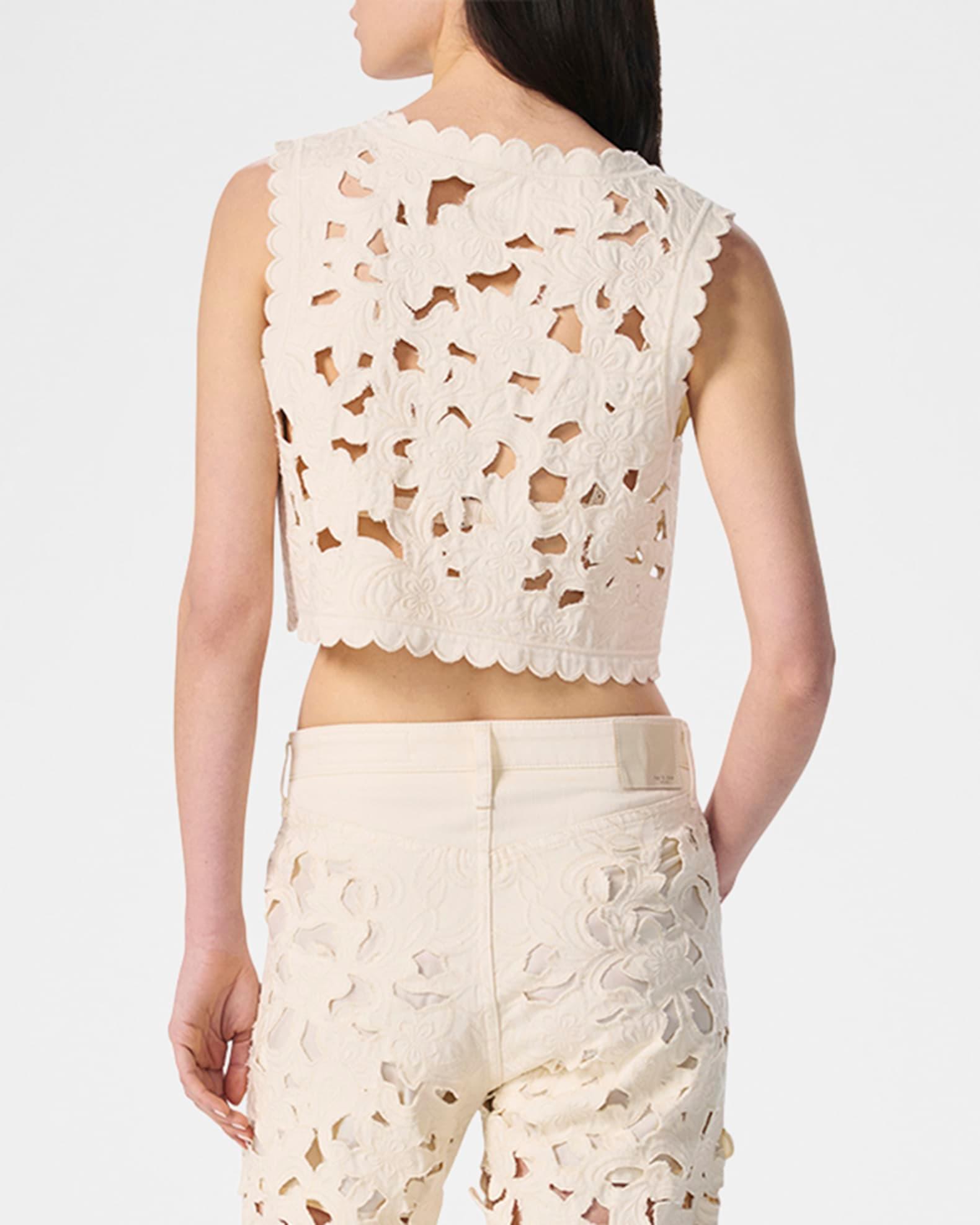 Coralie Floral Cut-Out Cropped Vest Product Image