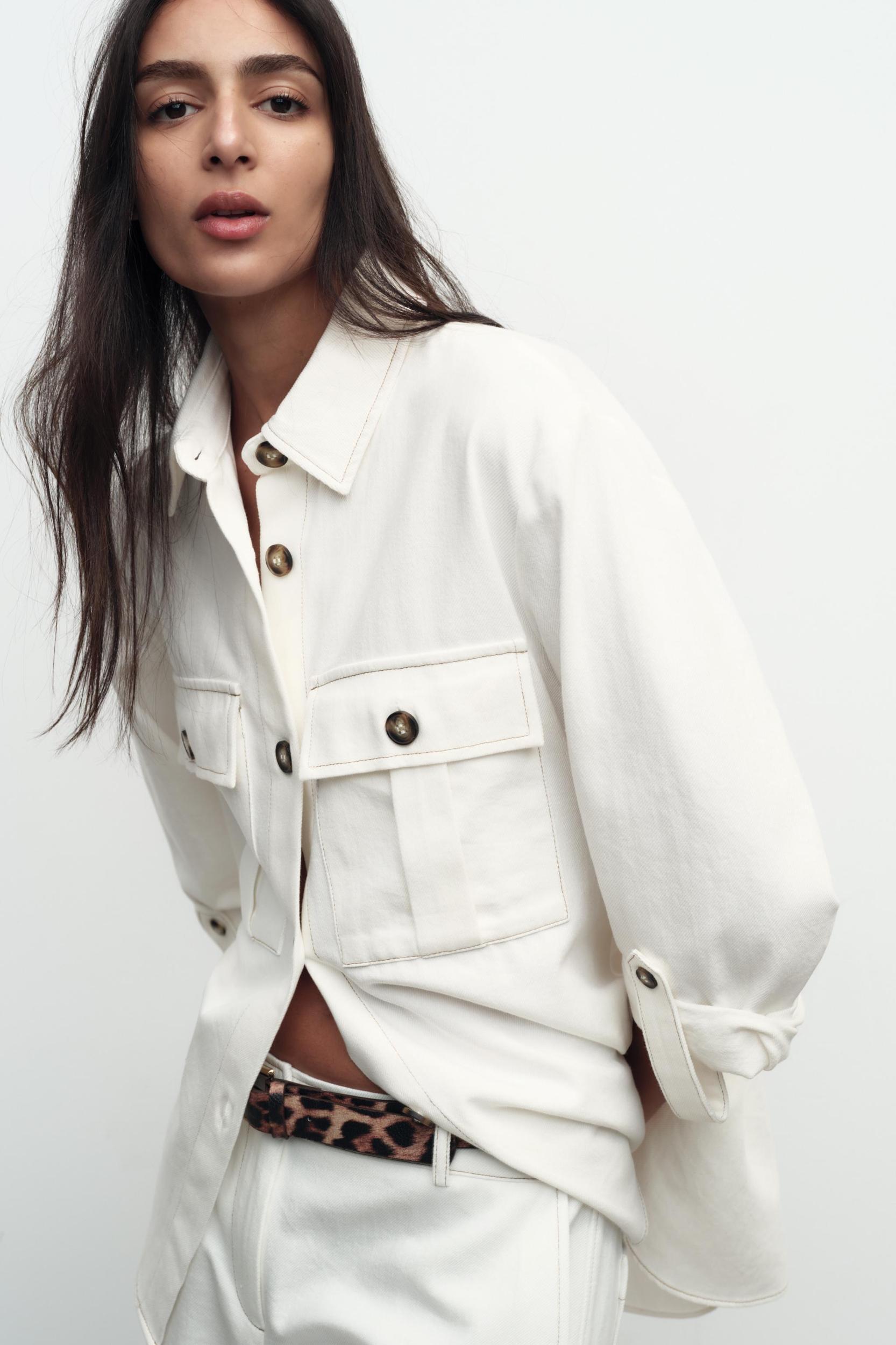 OVERSHIRT WITH CONTRASTING TOPSTITCHING Product Image