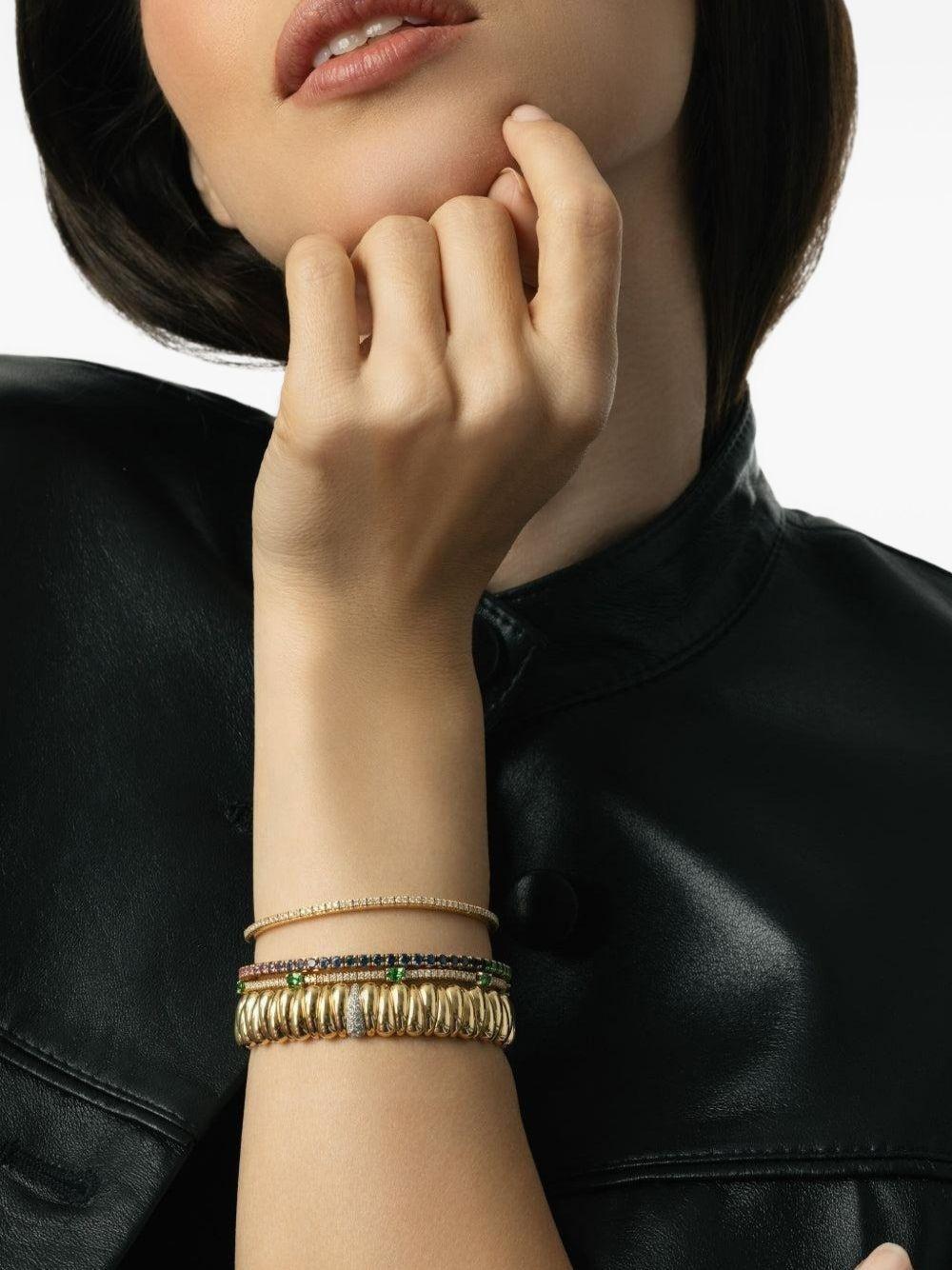 18K yellow gold Extensible Stretch diamond tennis bracelet Product Image