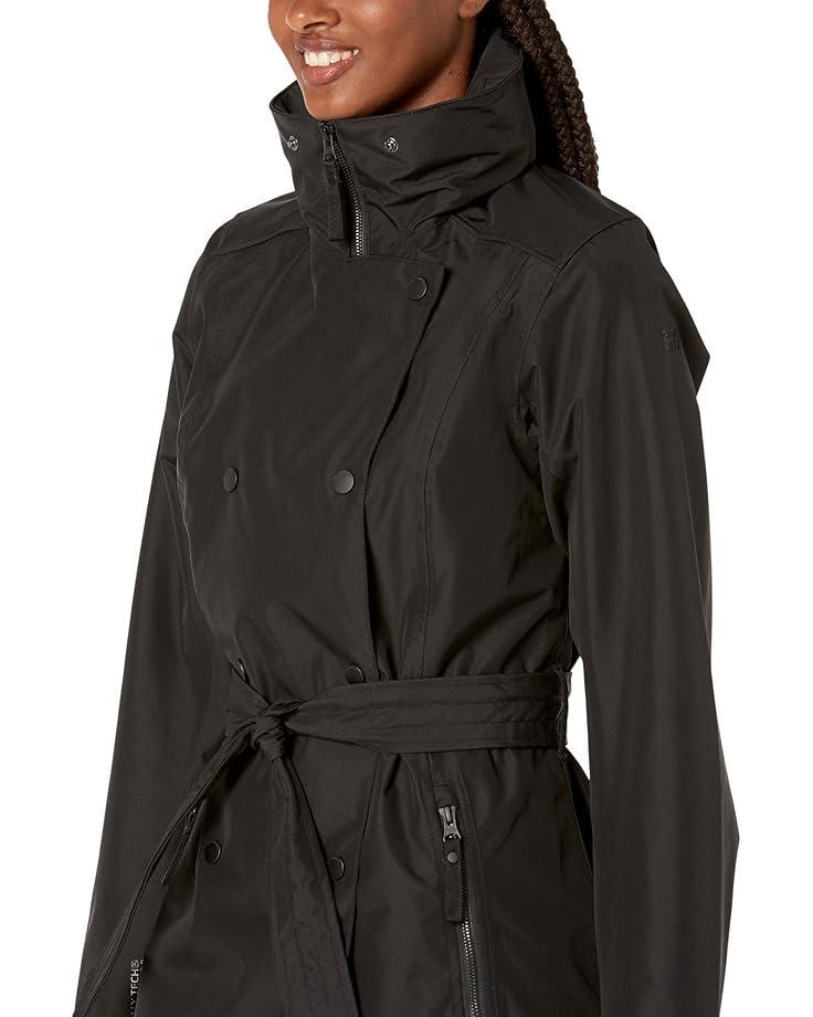 Women&apos;s Single Breasted Belted Rain Jacket with Removable Hood Product Image