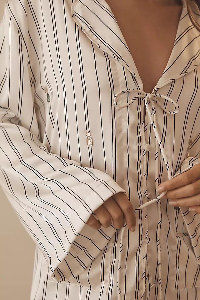 By Anthropologie Silky Bejeweled Pajama Top Product Image