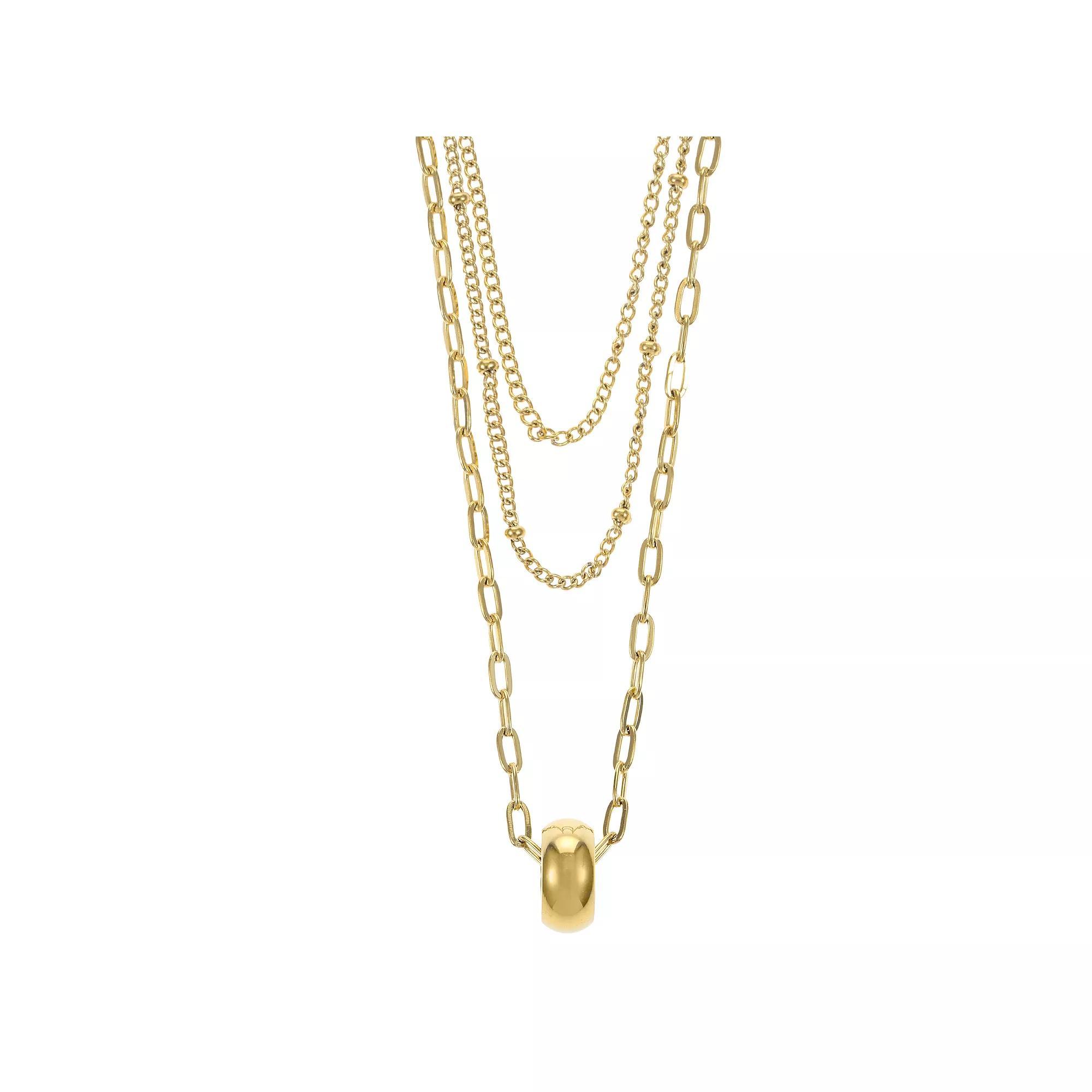 City Luxe Gold Tone Multi-Chain Necklace, Women's, Size: 15/16/18+3 Product Image