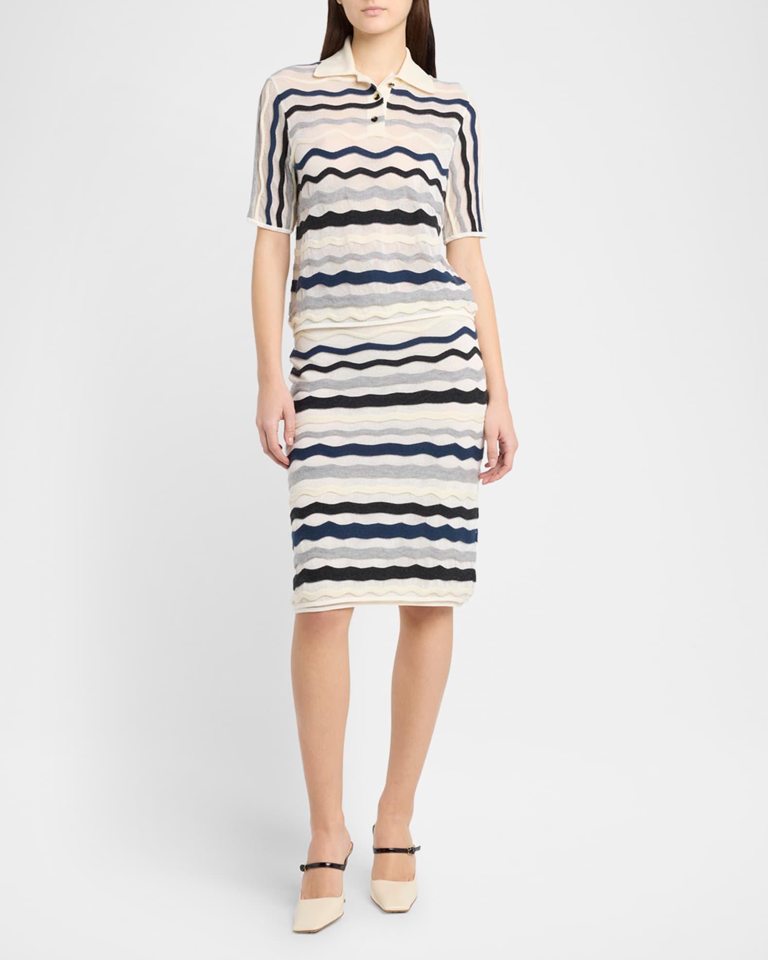 Zigzag Striped Knitwear Top Product Image