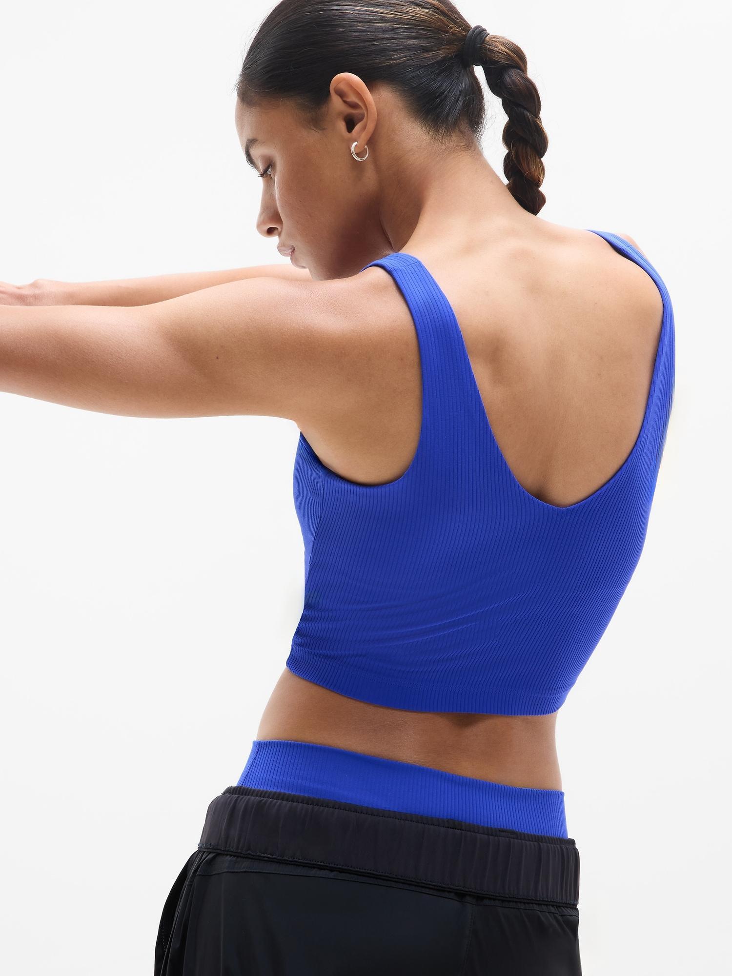 Transcend V Neck Rib Crop Sports Bra A-C Product Image