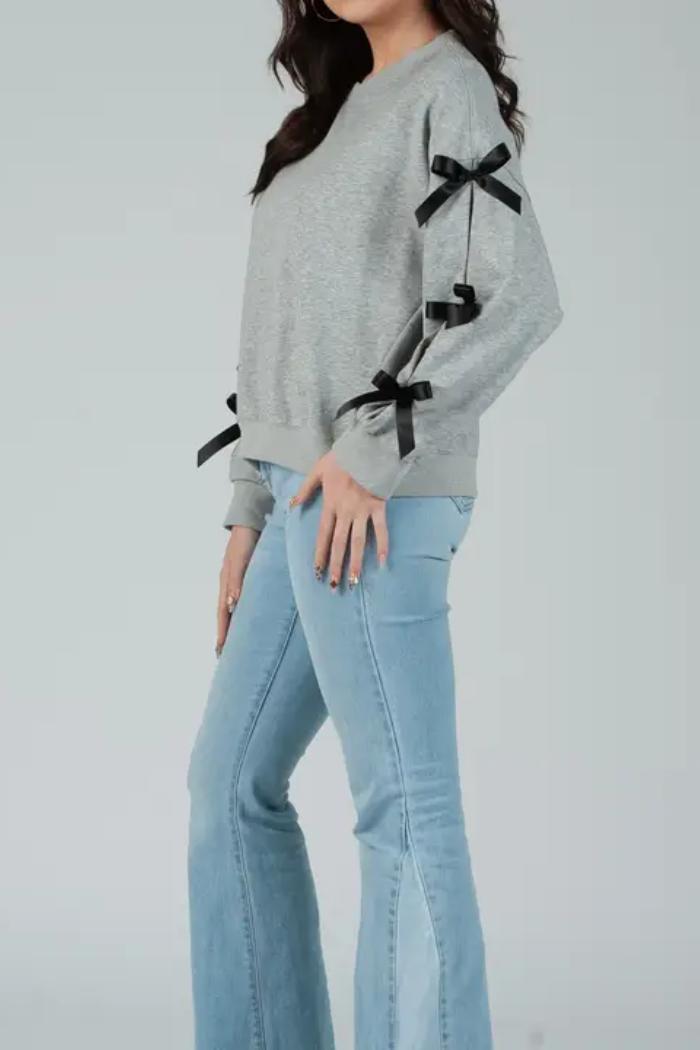 Ribbon Sleeve Sweater Product Image