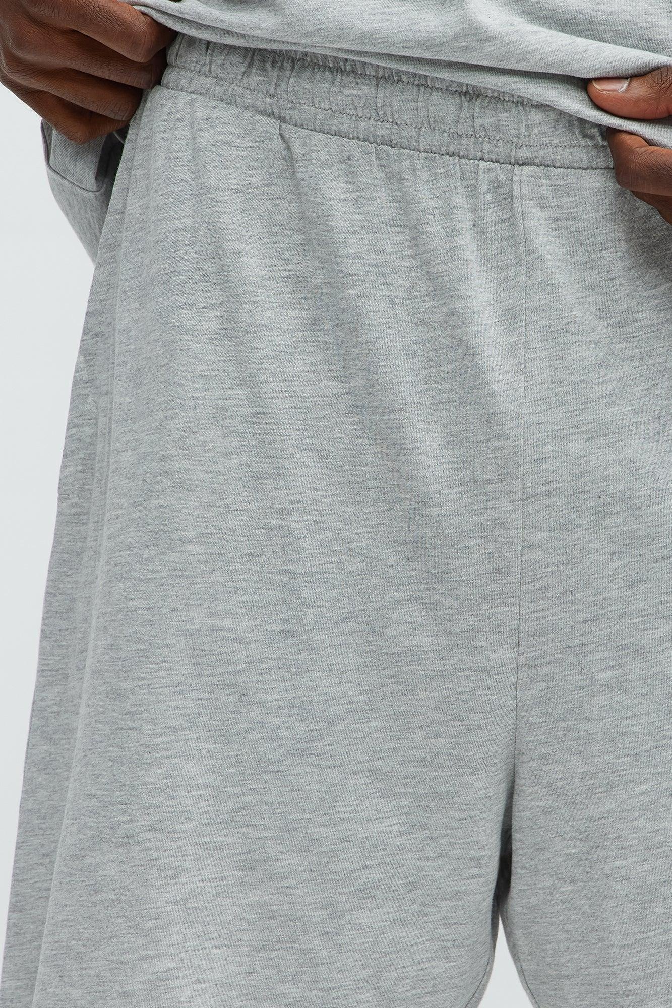 Essential Cotton Lounge Shorts - Heather Grey Product Image