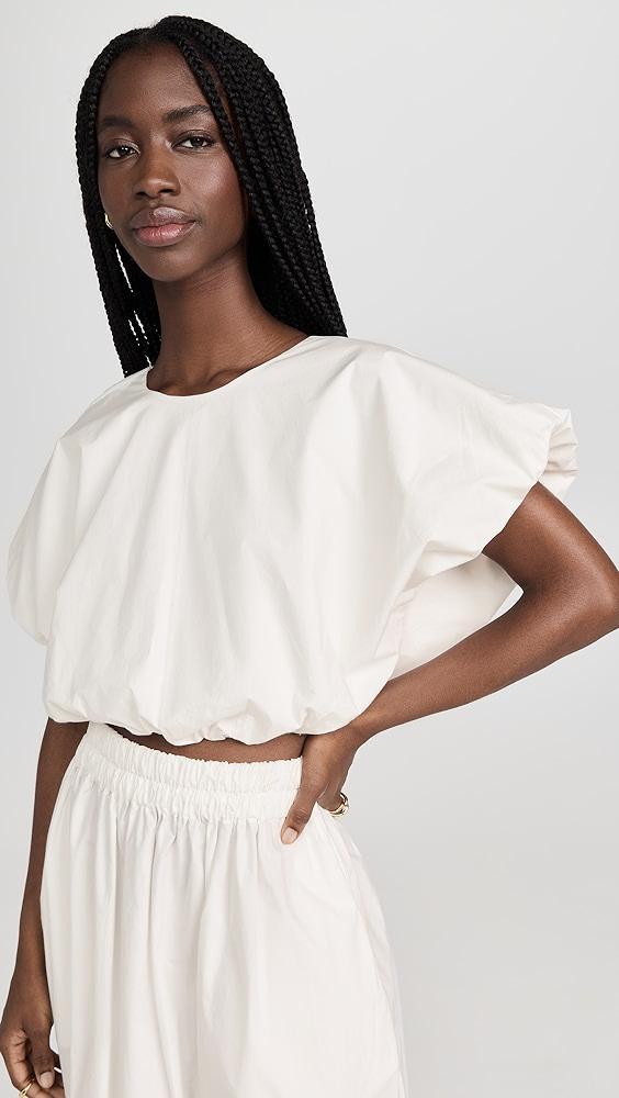 MIKOH Opihi Bubble Sleeve Crop Top | Shopbop Product Image