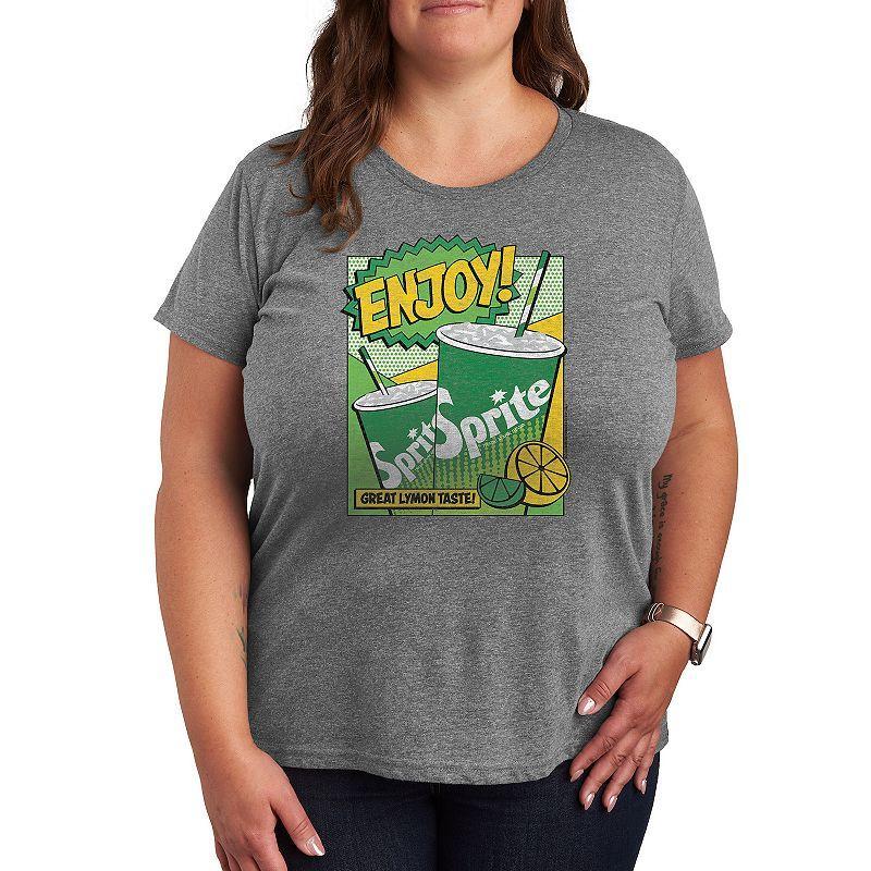 Plus Sprite Pop Art Graphic Tee, Womens Grey Gray Product Image