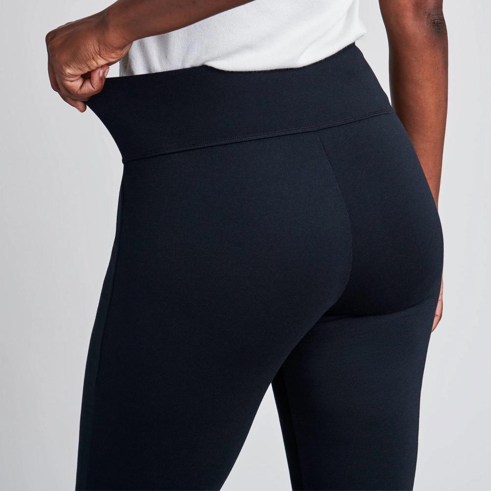 ASSETS by SPANX Women's Ponte Shaping Flare Leggings - Black L: Midweight, Pull-On, 32" Inseam Product Image