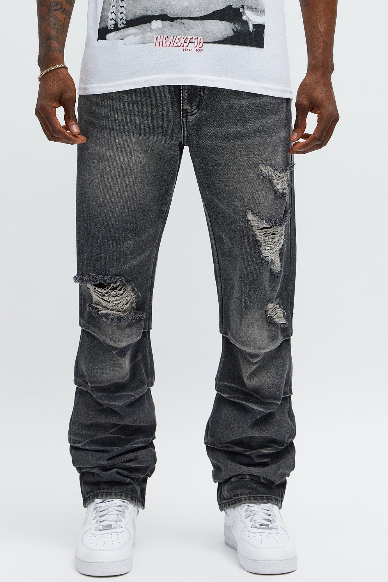 Straight Down The Street Ripped Jeans - Black Wash Product Image