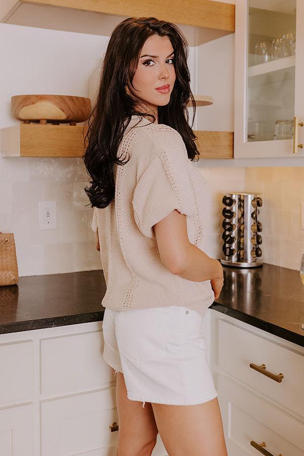 Kind Moment Knit Top in Light Oatmeal Product Image