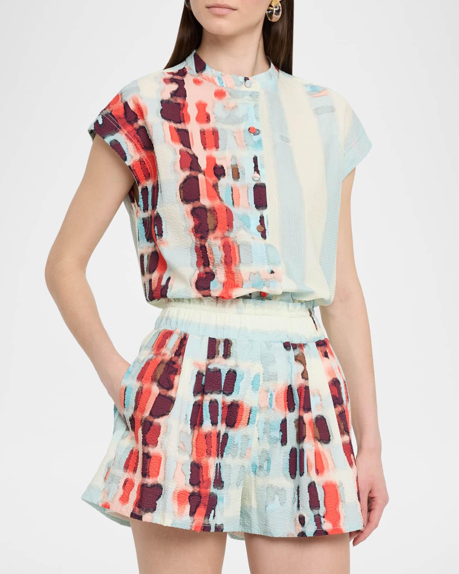 Adele Short-Sleeve Textured Blouse Product Image
