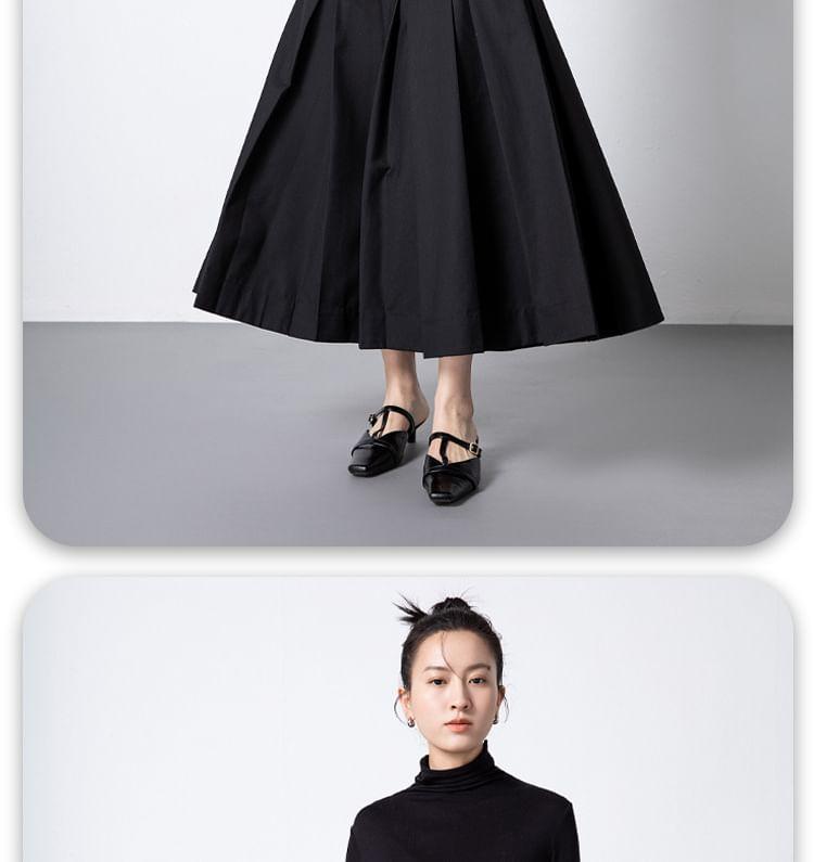 Elastic Waist Plain Pleated Cropped Culottes Product Image