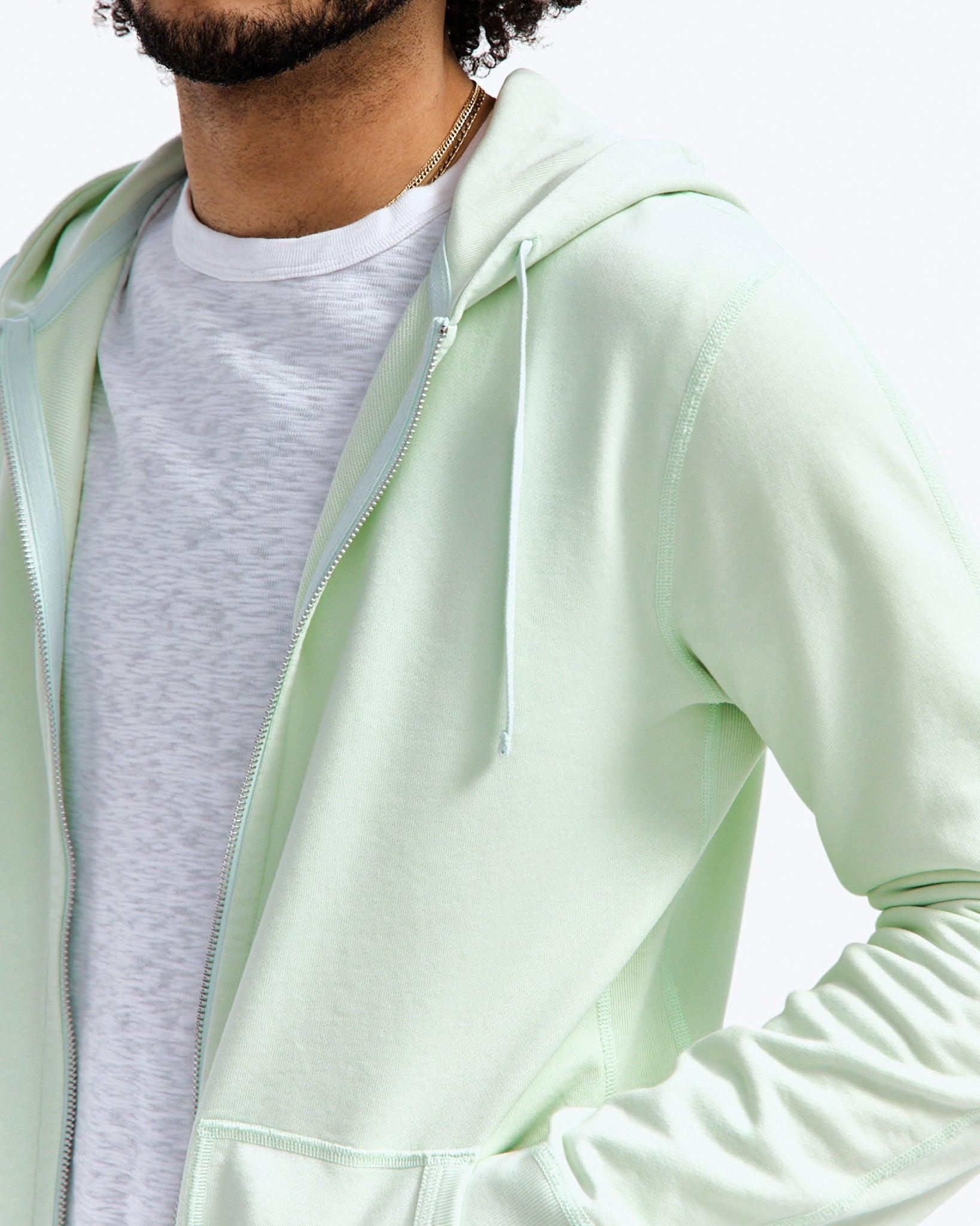 Lightweight Terry Slim Zip Hoodie Male Product Image