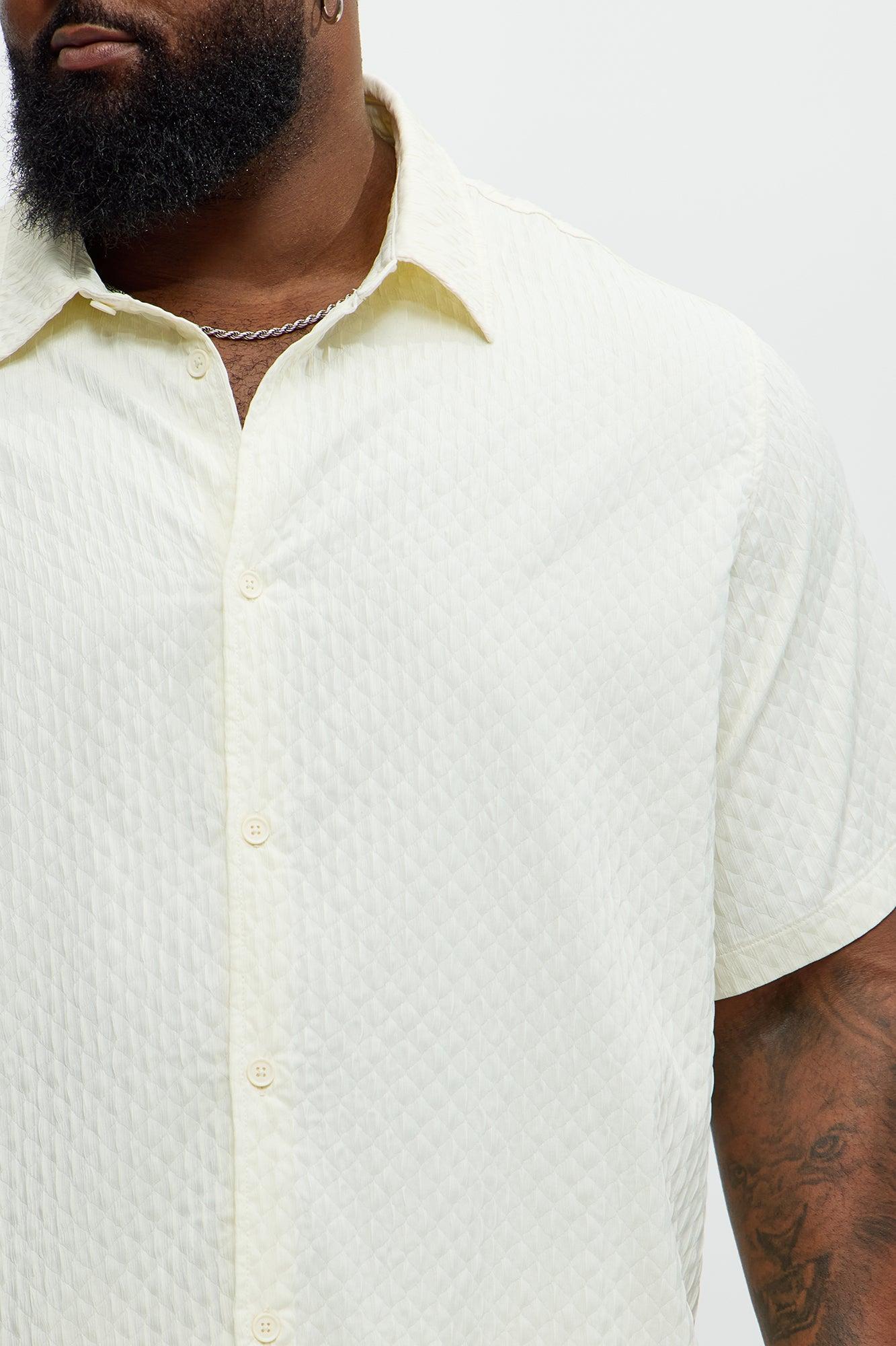 Mounce Textured Button Up Shirt - Off White Product Image