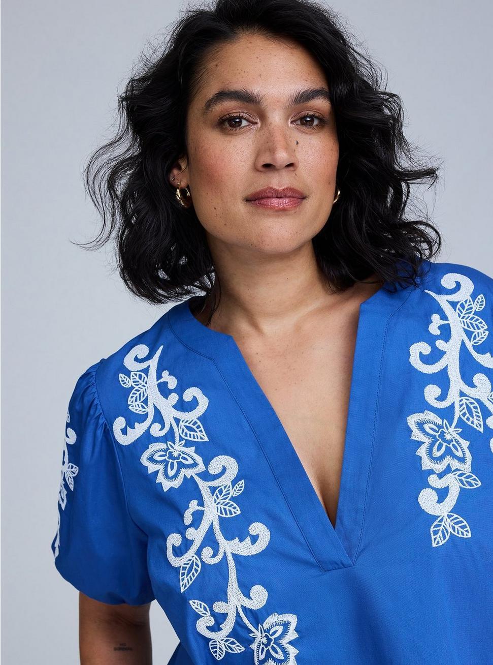Belle Isle Embroidered Puff Sleeve Top Product Image
