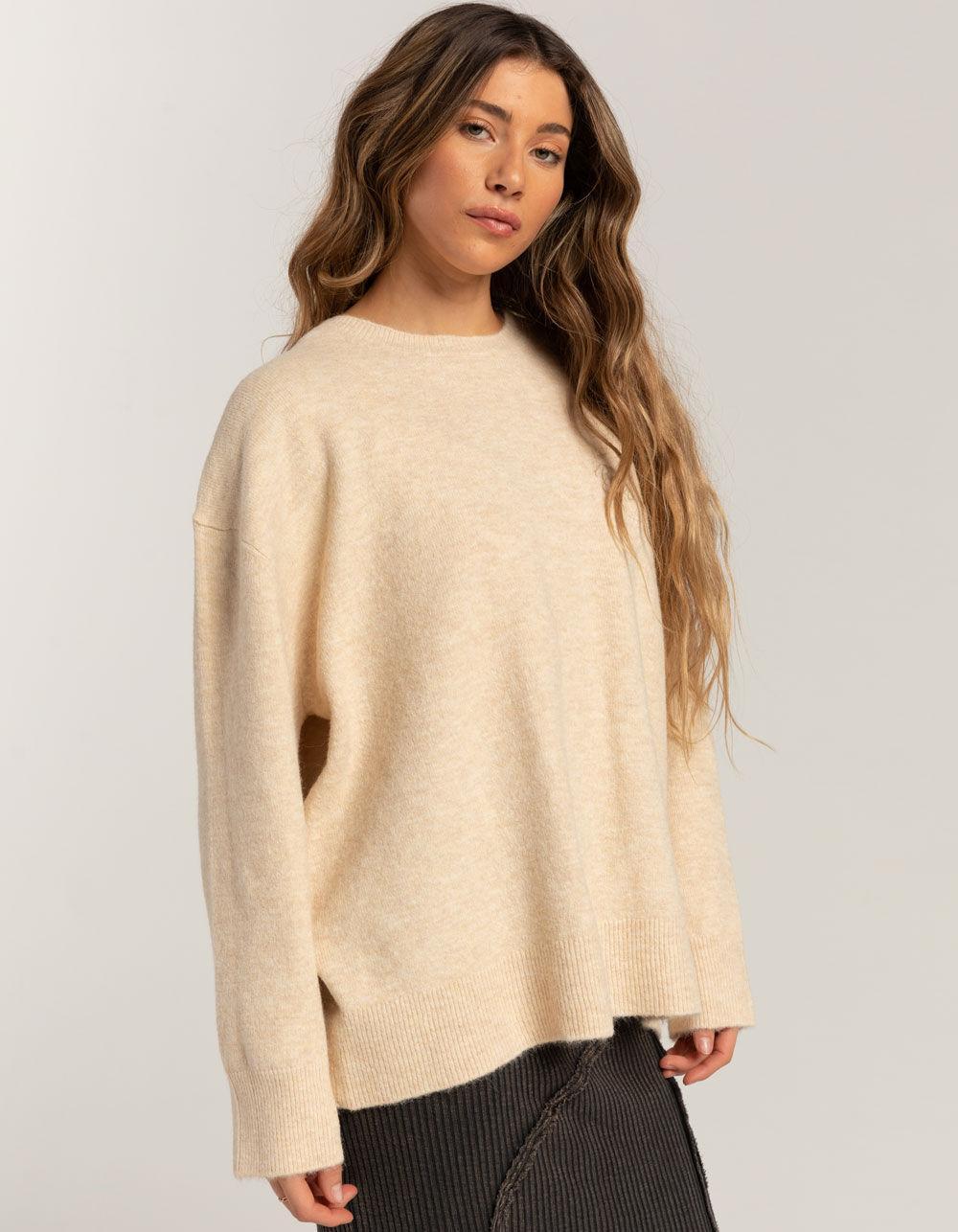 BDG Urban Outfitters Easy Crew Womens Boyfriend Sweater - ECRU Product Image