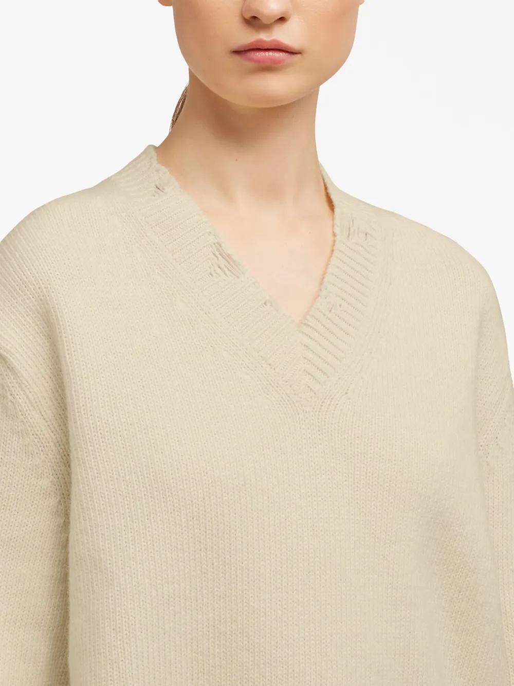 ripped V-neck jumper Product Image