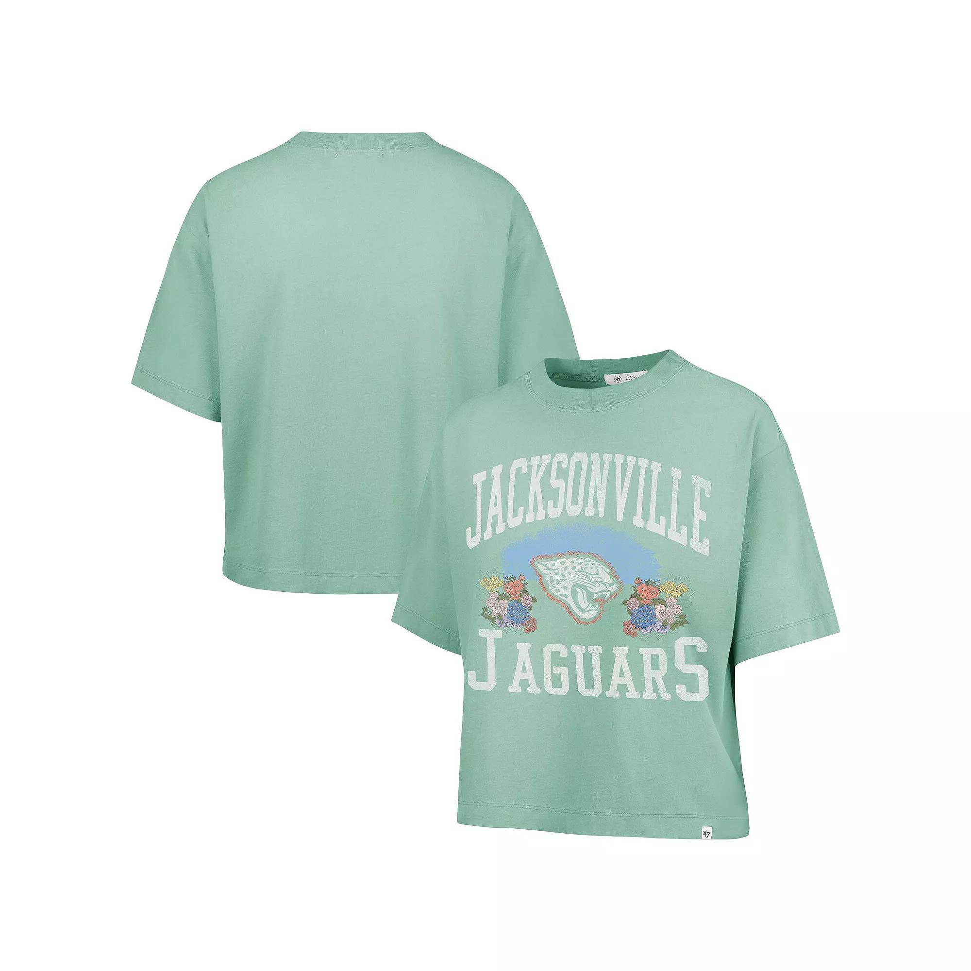 Women's '47  Mint Jacksonville Jaguars Florentina Montauk Cropped T-Shirt, Size: Small, Team Product Image