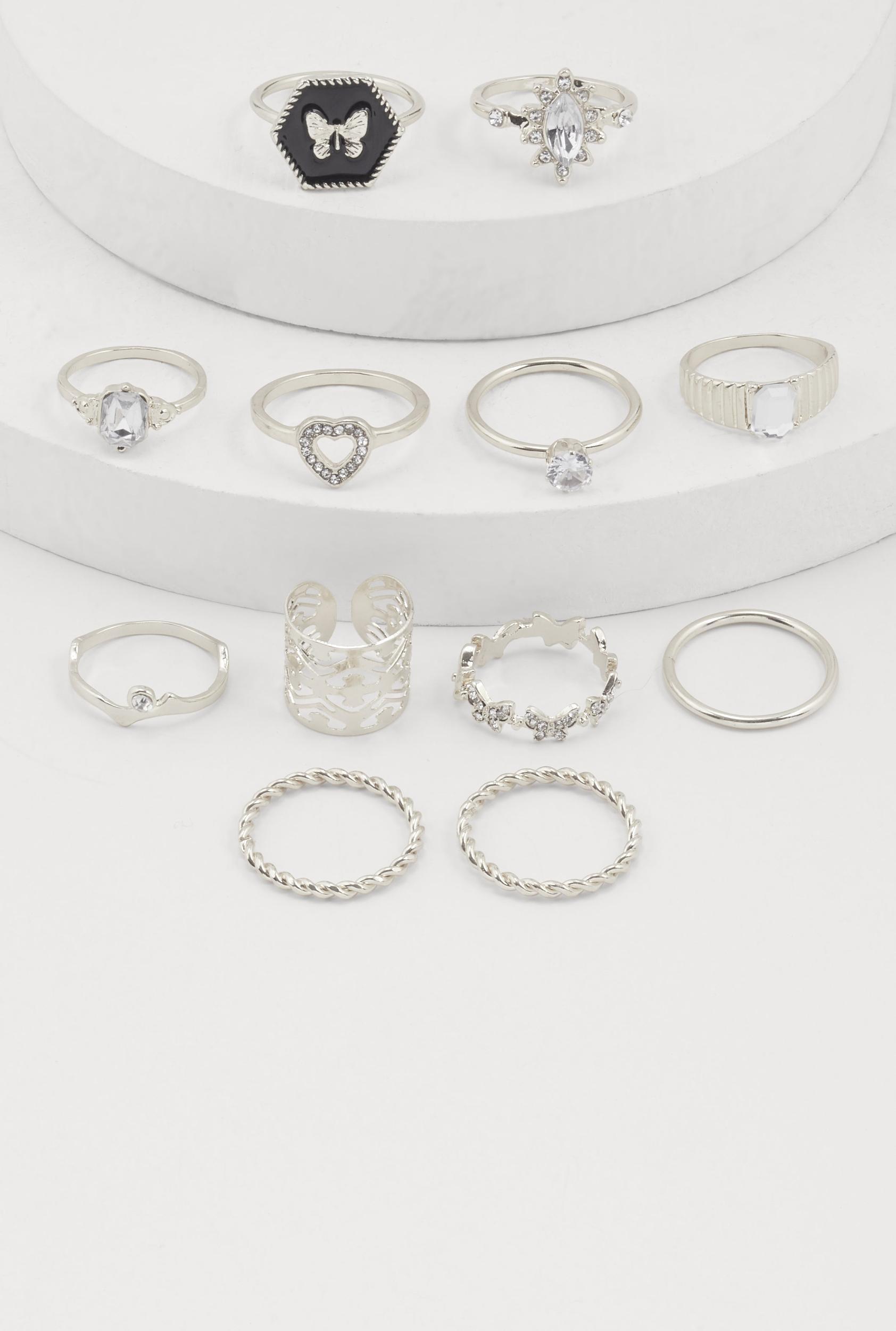 Cubic Zirconia Stud and Hoops Earrings Set of 6 Female Product Image