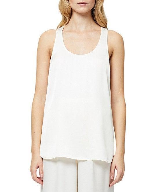 French Connection Ennis Satin Scoop Neckline Sleeveless Tank Product Image