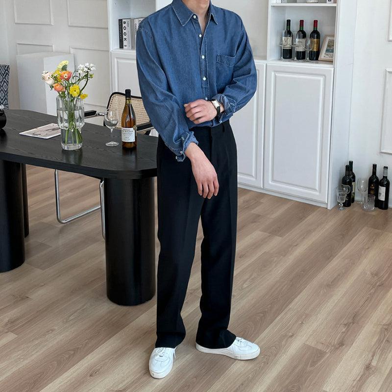 RT No. 6813 DENIM COLLAR BUTTON-UP SHIRT Product Image
