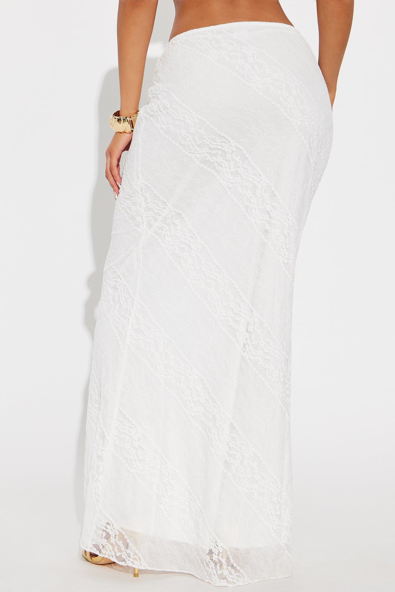 Sweet Sensation Lace Maxi Skirt - Cream Product Image