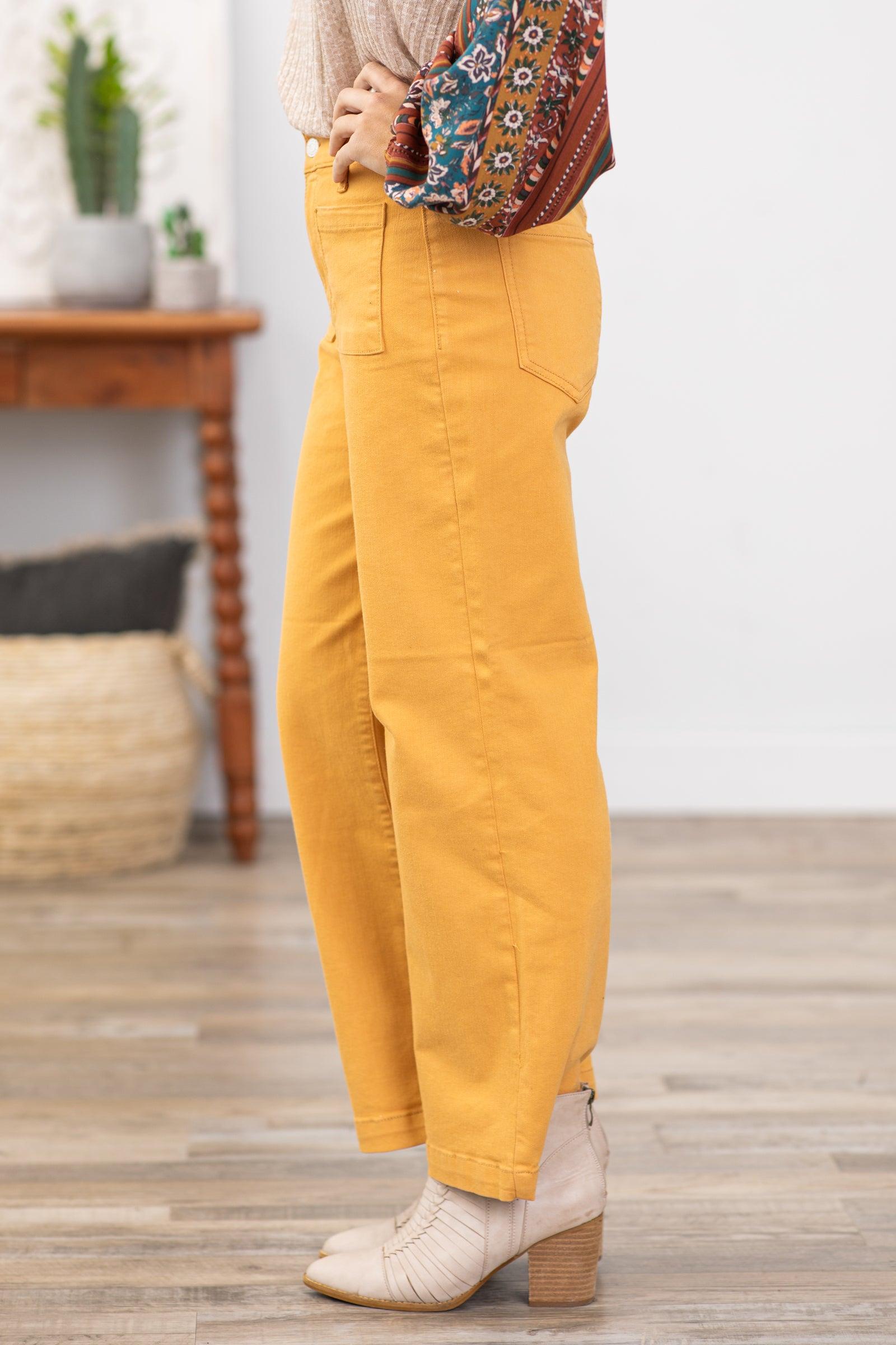 Sneak Peek Golden Cropped Wide Leg Jeans Product Image