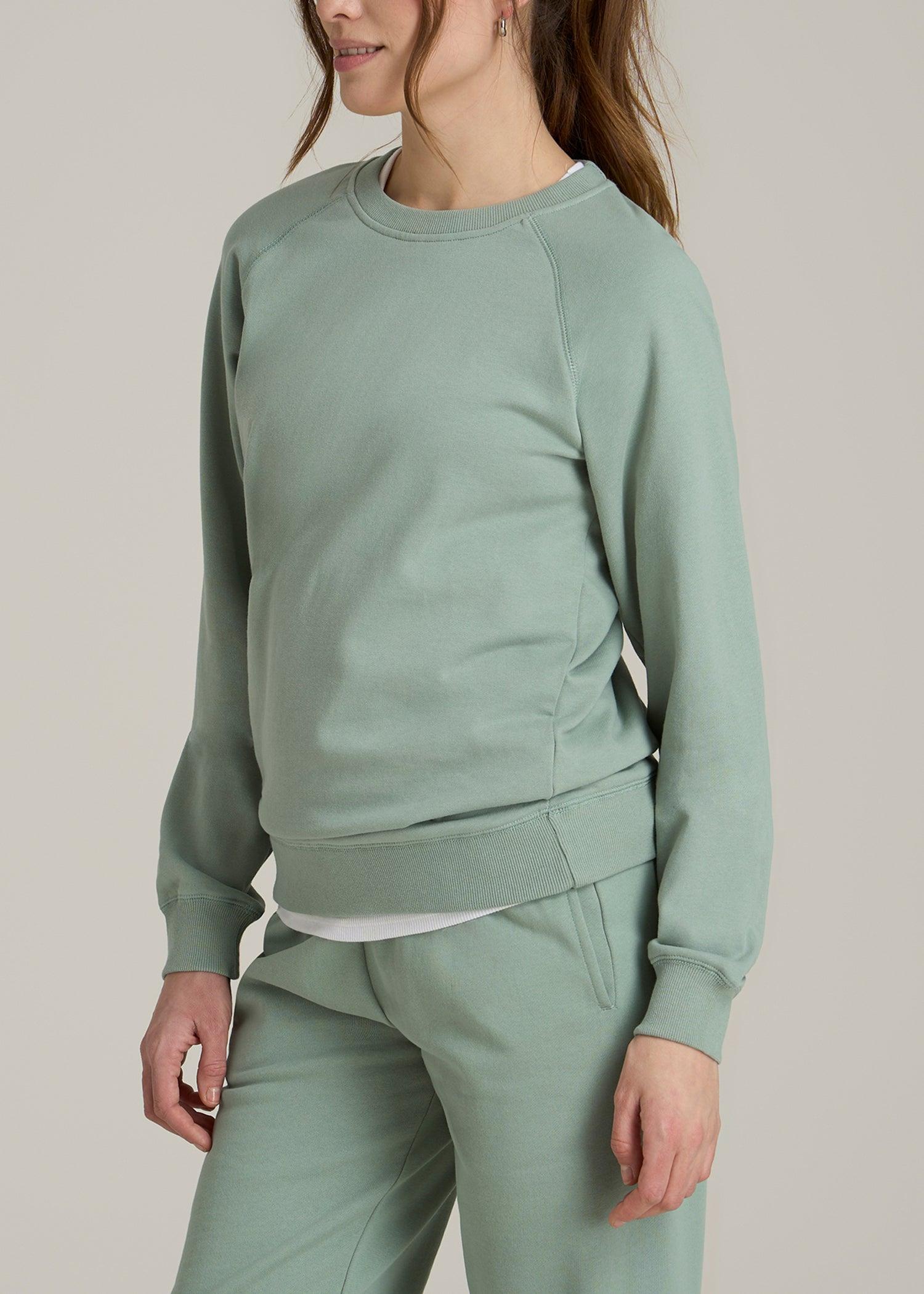 Wearever French Terry Women's Tall Crewneck Sweatshirt in Seagrass Product Image