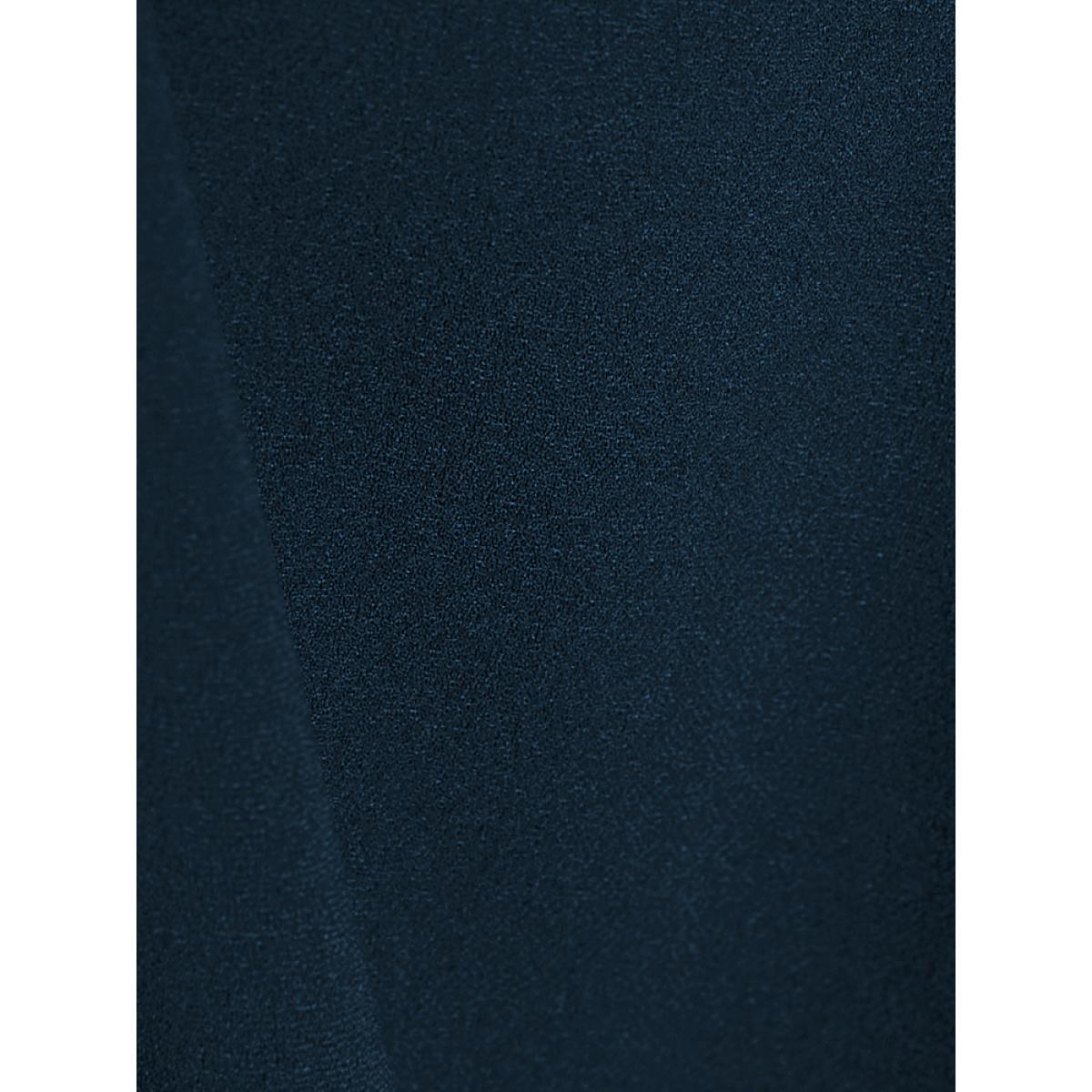 Plus Size Solid Knotted Sleeve Pocket Wrap Ruffle Asymmetrical Hem Dress Aegean Women Office Plain V-neck Long Sleeve Curvy Midi Dress BloomChic 28/5X Product Image