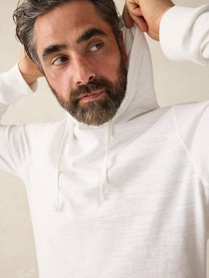 Sunwashed Slub Hoodie (Tall) - White Product Image