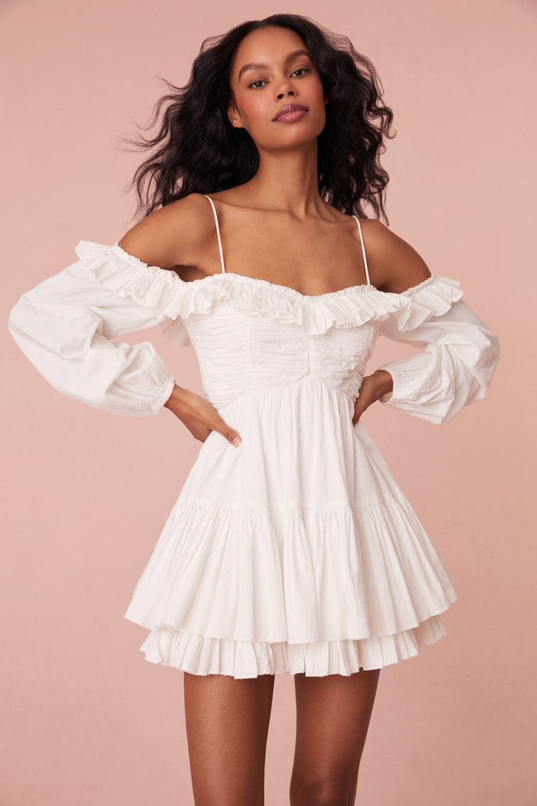 Zennia Off Shoulder Cotton Mini Dress Product Image