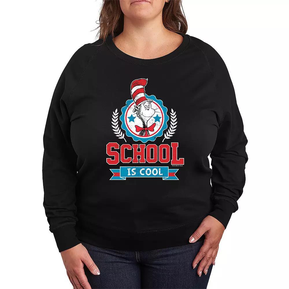 Plus Size Dr. Seuss School Is Cool French Terry Long Sleeve Tee, Womens Product Image