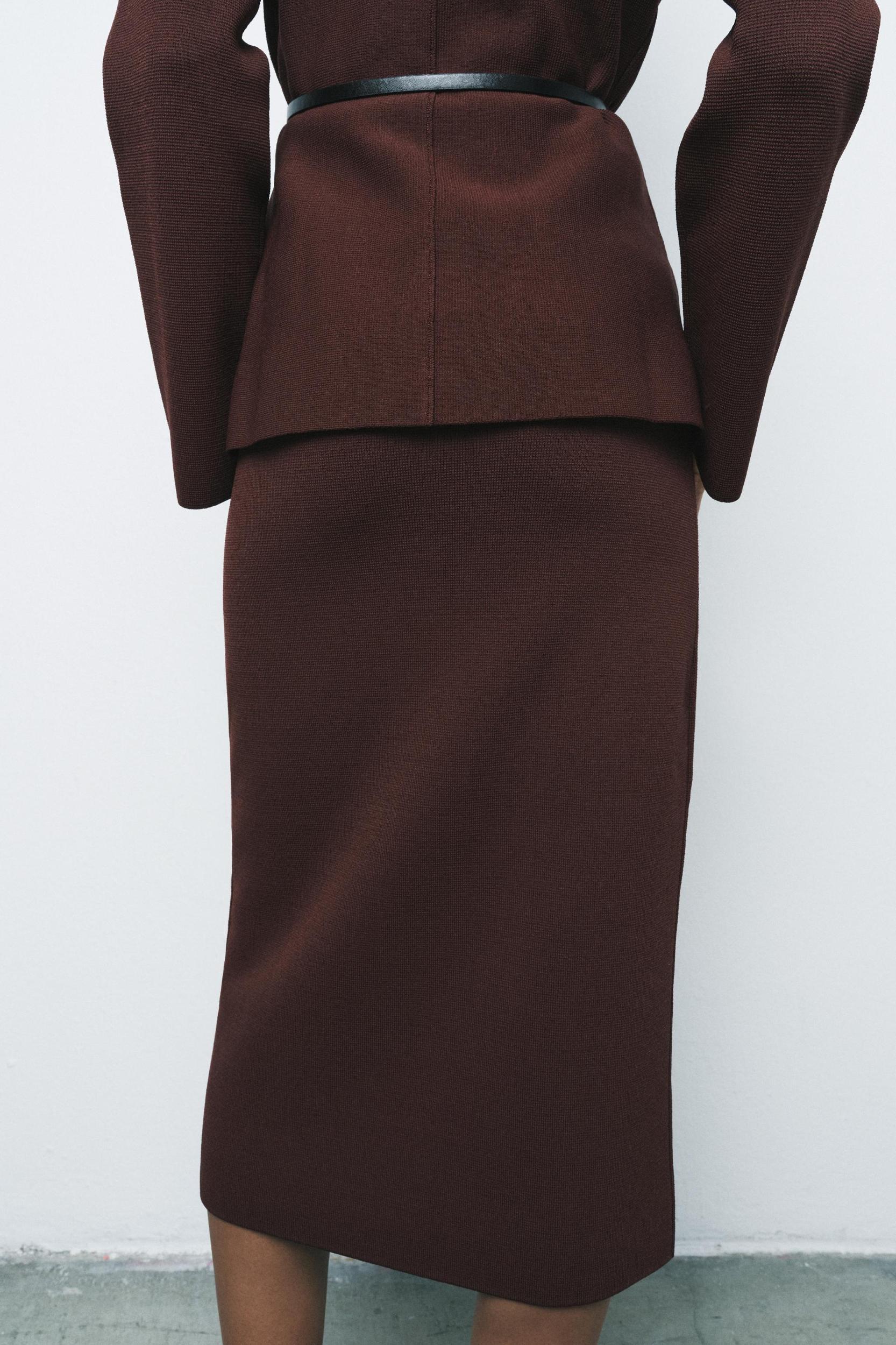 PLAIN KNIT PENCIL SKIRT Product Image