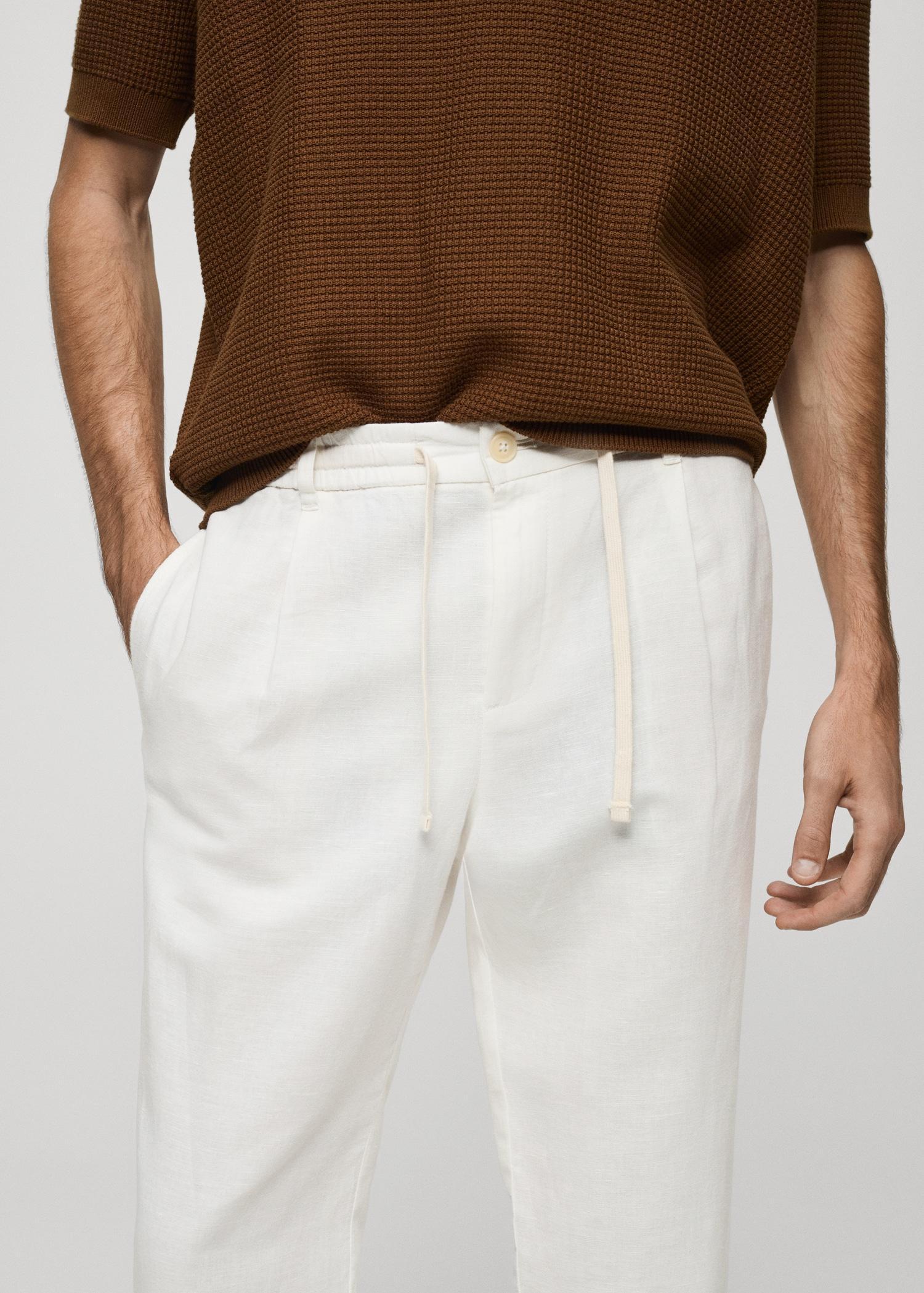 Slim-fit pants with drawstring - Men | MANGO USA Product Image