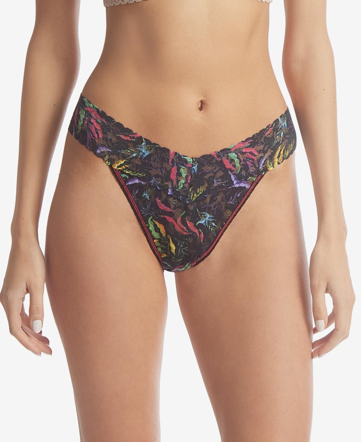 Printed Original-Rise Signature Lace Thong Product Image