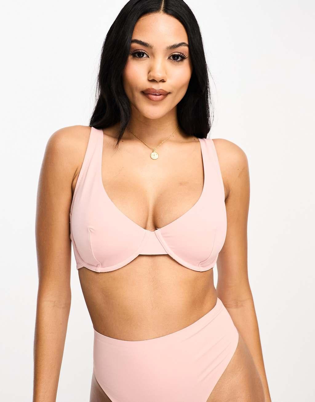 ASOS DESIGN Fuller Bust Marina nylon blend smoothing underwire bra Product Image